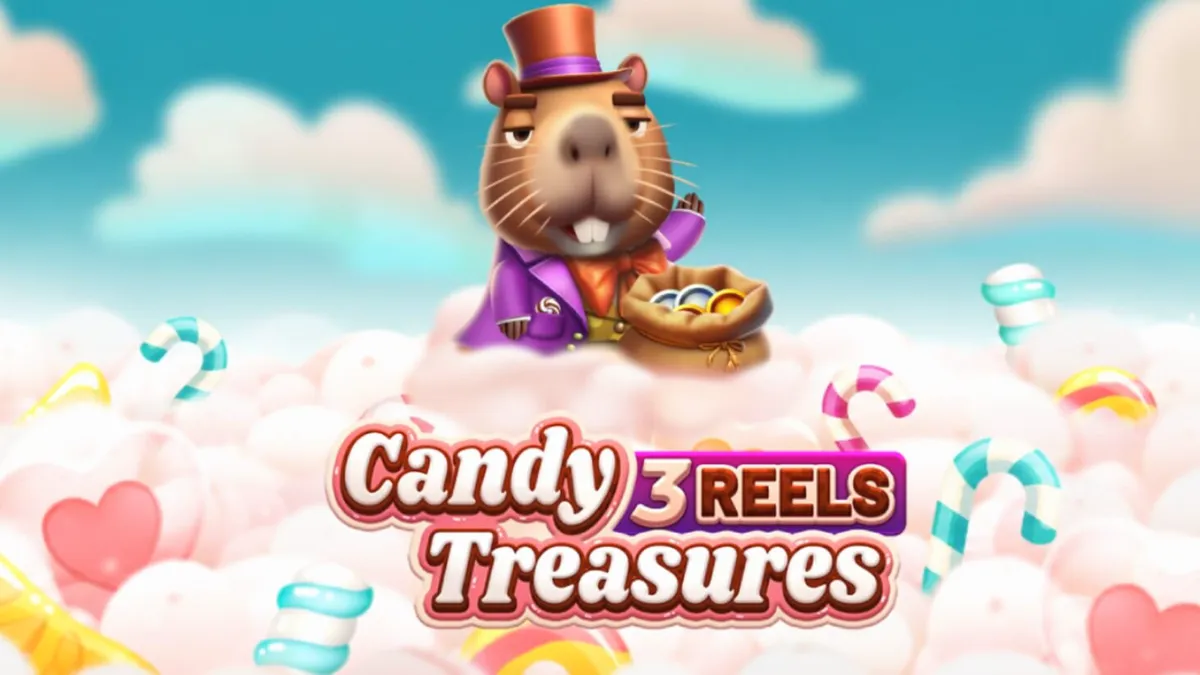 Candy Treasures 3 Reels سلاٹ گیم کا ایک رنگین اور پرکشش منظر